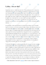 Lykke | hva er det | Norsk Essay
