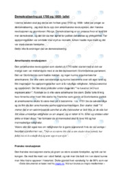 Demokratisering på 1700 og 1800- tallet