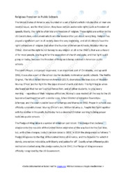 Religious Freedom in Public Schools