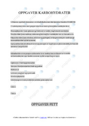 Oppgaver Karbohydrater