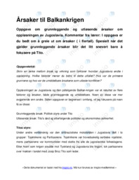 Årsaker til Balkankrigen