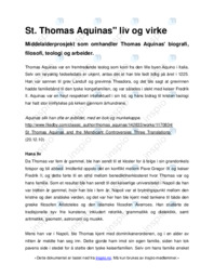 St. Thomas Aquinas liv og virke
