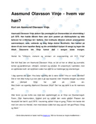 Aasmund Olavsson Vinje | hvem var han