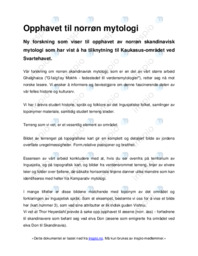 Opphavet til norrøn mytologi