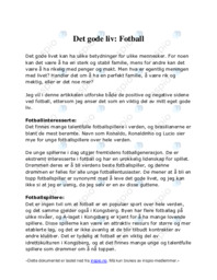 Det gode liv – Fotball | Norsk oppgave
