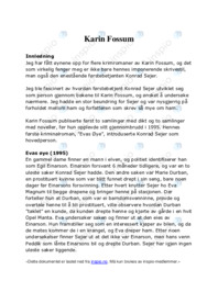 Karin Fossum novelleanalyse