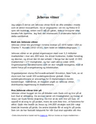Jehovas vitner | Religion