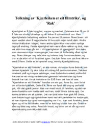 Fortolkning av ‘Kjærleiken er eit filmtriks’ og ‘Rak’