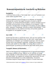 Konsentrasjonsleirene Auschwitz & Birkenau