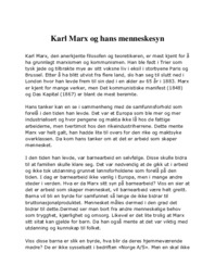 Karl Marx og hans menneskesyn