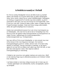 Arbeidskravsanalyse i fotball