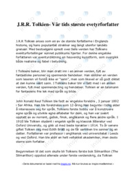 J.R.R. Tolkien | Vår tids største evetyrforfatter