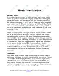 Henrik Ibsens barndom