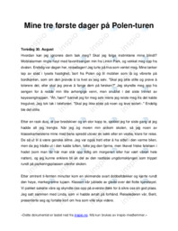 Mine tre første dager på Polen-turen