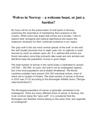 Wolves in Norway | a welcome beast, or just a burden