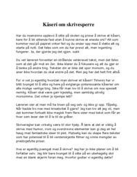 Kåseri om skrivesperre