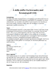 Å skille stoffer fra hverandre med Kromatografi (GK)