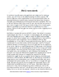 Det å være norsk