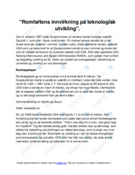 Romfartens innvirkning på teknologisk utvikling