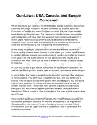 Gun Laws USA Canada and Europe