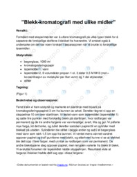 Blekk-kromatografi med ulike midler