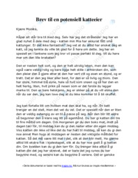Brev til en potensiell katteeier.