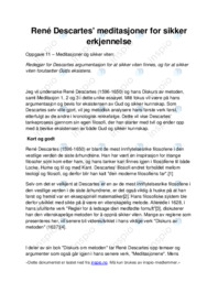 René Descartes meditasjoner for sikker erkjennelse