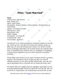 Film: “Just Married”