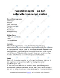 Papirhelikopter | på den naturvitenskapelige måten | Naturfag