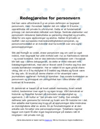 Redegjørelse for personvern