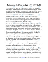 Det norske skriftspråket på 1300-1500-tallet