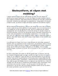 Skoleuniform et våpen mot mobbing
