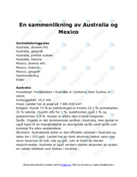 En sammenlikning av Australia og Mexico