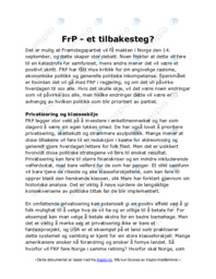 FrP | et tilbakesteg