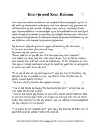 Intervju med Knut Hamsun