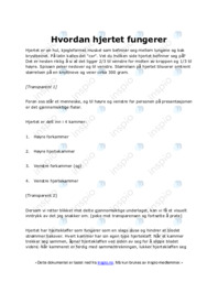 Forklare hjertets funksjon