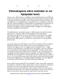 Vitenskapens sikre metoder er en hjelpeløs teori