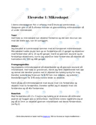 Elevøvelse 1 Mikroskopet