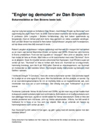 Engler og demoner – av Dan Brown