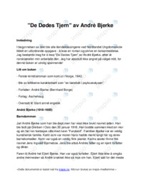 De Dødes Tjern av Andrè Bjerke