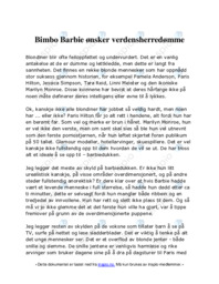 Bimbo Barbie ønsker verdensherredømme