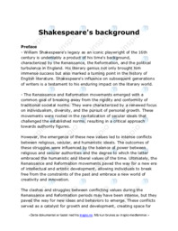 Shakespeare’s background