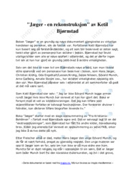 Jæger – en rekonstruksjon  av Ketil Bjørnstad