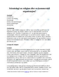 Scientologi – religion eller kommersiell organisasjon?