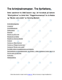 Tre kriminalromaner. Tre forfattere.