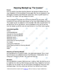 Henning Mankell og Før frosten
