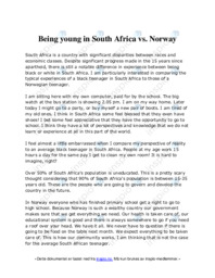 Being young in South Africa vs. Norway