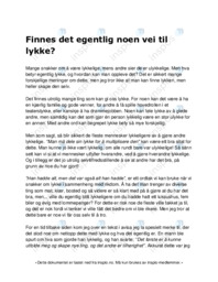 Finnes det egentlig noen vei til lykke?