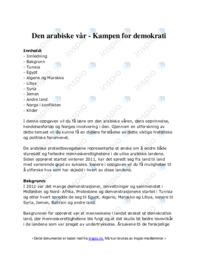 Den arabiske vår – Kampen for demokrati