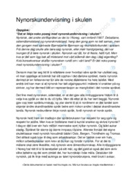 Nynorskundervisning i skulen